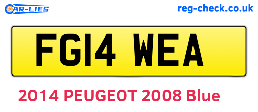 FG14WEA are the vehicle registration plates.