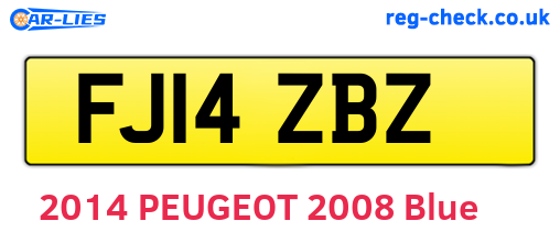 FJ14ZBZ are the vehicle registration plates.