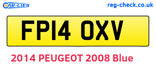 FP14OXV are the vehicle registration plates.