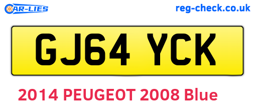 GJ64YCK are the vehicle registration plates.