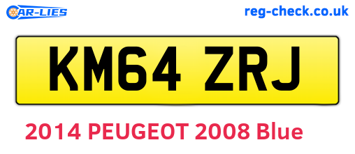 KM64ZRJ are the vehicle registration plates.
