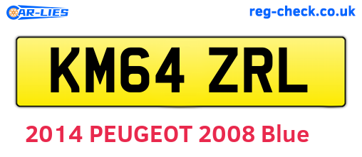 KM64ZRL are the vehicle registration plates.