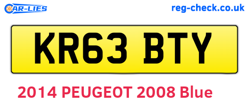 KR63BTY are the vehicle registration plates.
