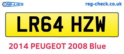 LR64HZW are the vehicle registration plates.
