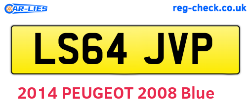 LS64JVP are the vehicle registration plates.