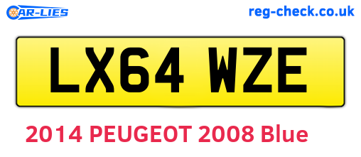 LX64WZE are the vehicle registration plates.