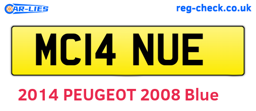 MC14NUE are the vehicle registration plates.
