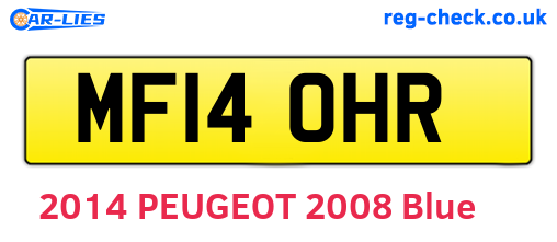 MF14OHR are the vehicle registration plates.