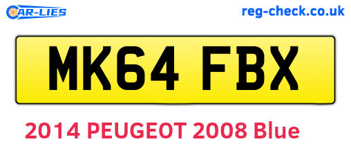 MK64FBX are the vehicle registration plates.