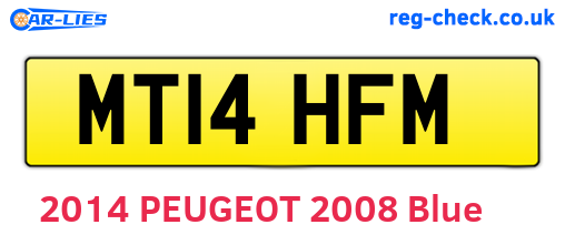 MT14HFM are the vehicle registration plates.