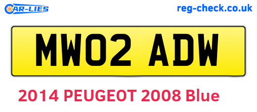 MW02ADW are the vehicle registration plates.