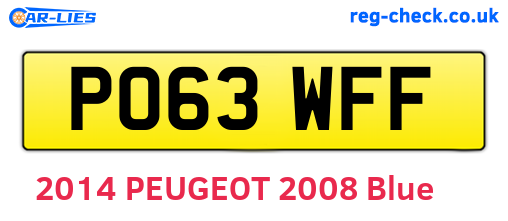 PO63WFF are the vehicle registration plates.
