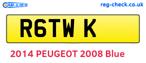 R6TWK are the vehicle registration plates.