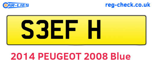 S3EFH are the vehicle registration plates.