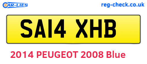 SA14XHB are the vehicle registration plates.