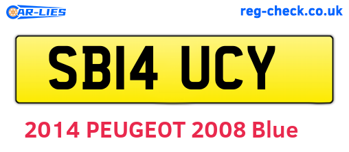 SB14UCY are the vehicle registration plates.