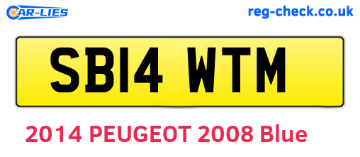 SB14WTM are the vehicle registration plates.