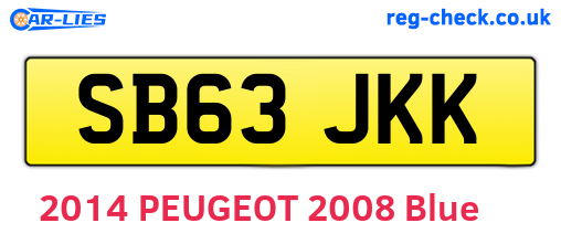SB63JKK are the vehicle registration plates.