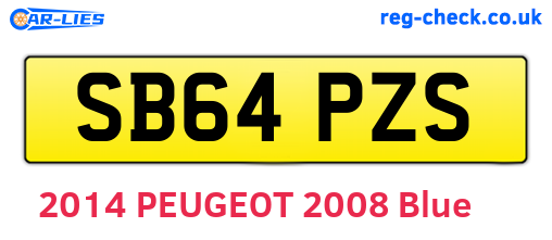 SB64PZS are the vehicle registration plates.