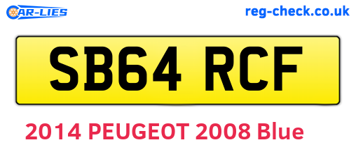 SB64RCF are the vehicle registration plates.
