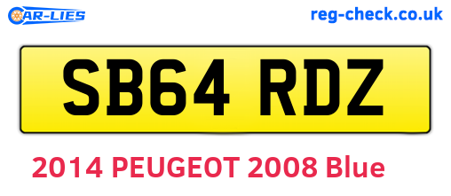 SB64RDZ are the vehicle registration plates.