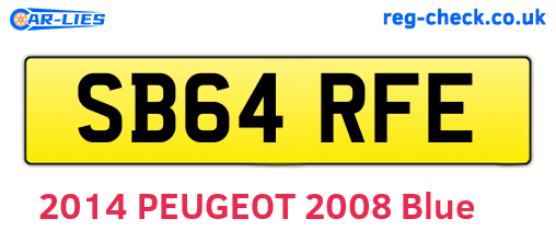 SB64RFE are the vehicle registration plates.