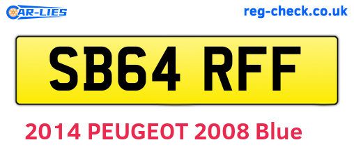 SB64RFF are the vehicle registration plates.