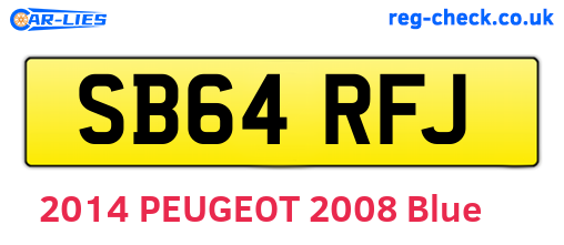 SB64RFJ are the vehicle registration plates.