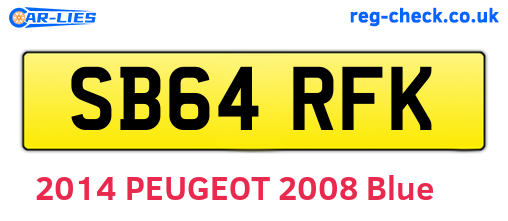 SB64RFK are the vehicle registration plates.