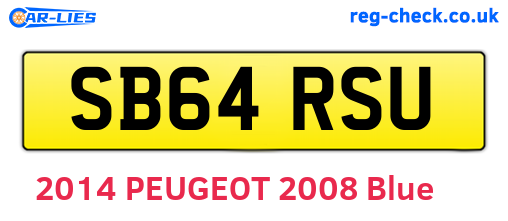 SB64RSU are the vehicle registration plates.