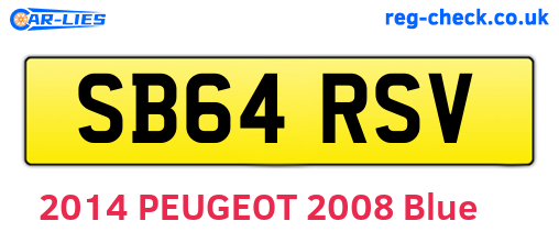 SB64RSV are the vehicle registration plates.