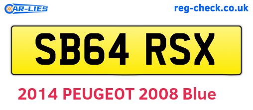 SB64RSX are the vehicle registration plates.