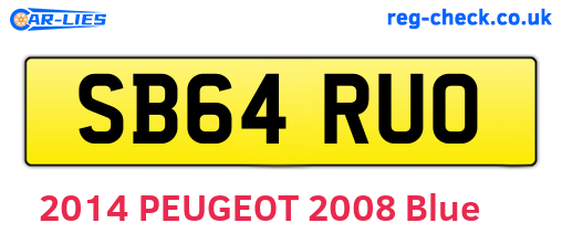 SB64RUO are the vehicle registration plates.