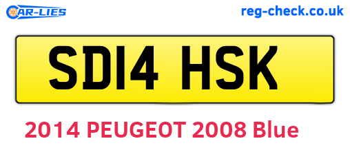 SD14HSK are the vehicle registration plates.