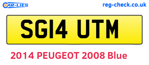 SG14UTM are the vehicle registration plates.