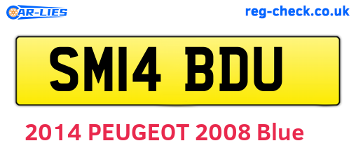 SM14BDU are the vehicle registration plates.