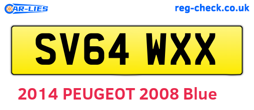 SV64WXX are the vehicle registration plates.