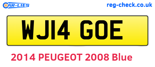 WJ14GOE are the vehicle registration plates.