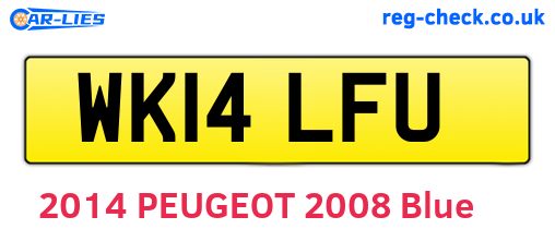 WK14LFU are the vehicle registration plates.