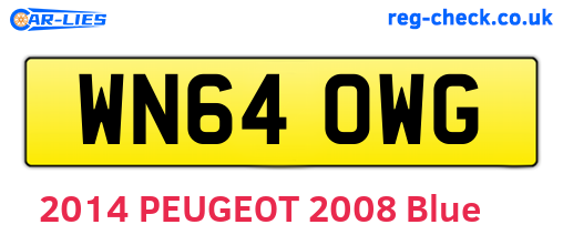 WN64OWG are the vehicle registration plates.