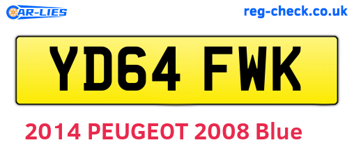YD64FWK are the vehicle registration plates.