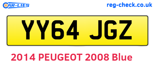 YY64JGZ are the vehicle registration plates.