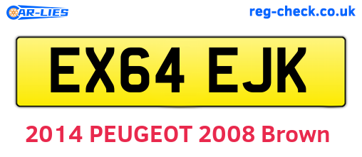 EX64EJK are the vehicle registration plates.