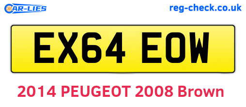 EX64EOW are the vehicle registration plates.