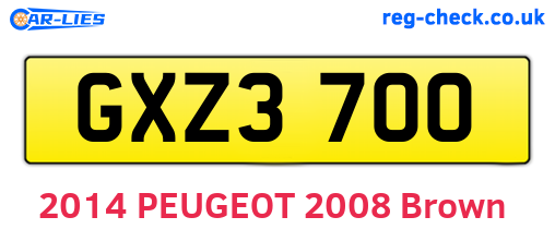 GXZ3700 are the vehicle registration plates.