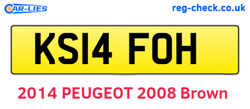 KS14FOH are the vehicle registration plates.