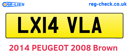 LX14VLA are the vehicle registration plates.