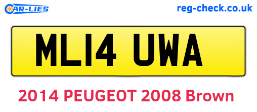 ML14UWA are the vehicle registration plates.