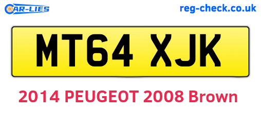 MT64XJK are the vehicle registration plates.