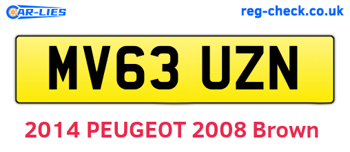 MV63UZN are the vehicle registration plates.
